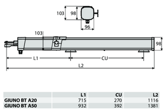 Dimensiones de brazo hidraulico porton