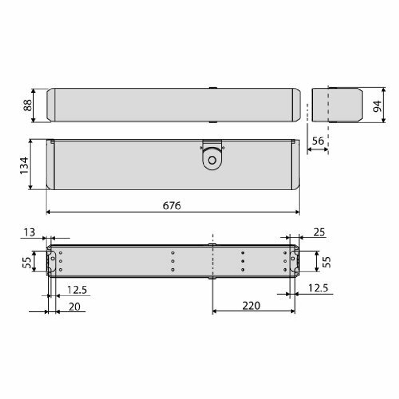 Dimensiones de Motor Puerta Automática BFT VISTA SW 350
