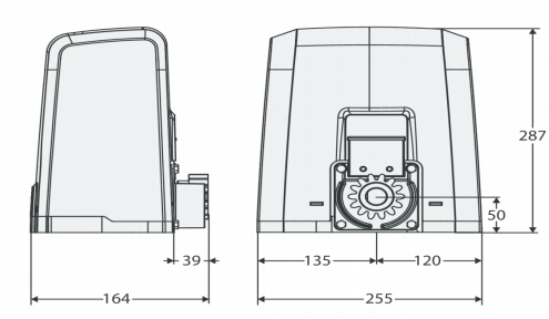 Dimensiones de Motor Puerta Corrediza BFT Deimos BTA 400