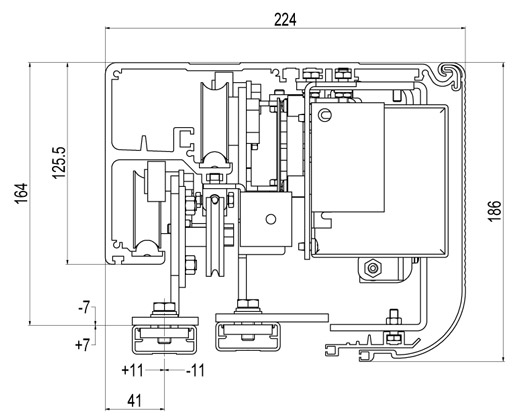 Dimensiones de Motor de Puerta Automática BFT VISTA TL-440