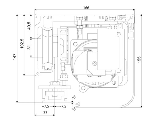 Dimensiones de Motores para Puertas Automáticas BFT VISTA SL